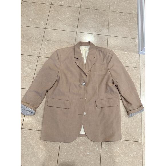 MAEVE Khaki Tan Oversized Double Breasted Blazer Medium/Large - Picture 2 of 14